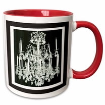 3drose, 1920s Chrystal Chandelier, 15oz Two-tone Red Mug
