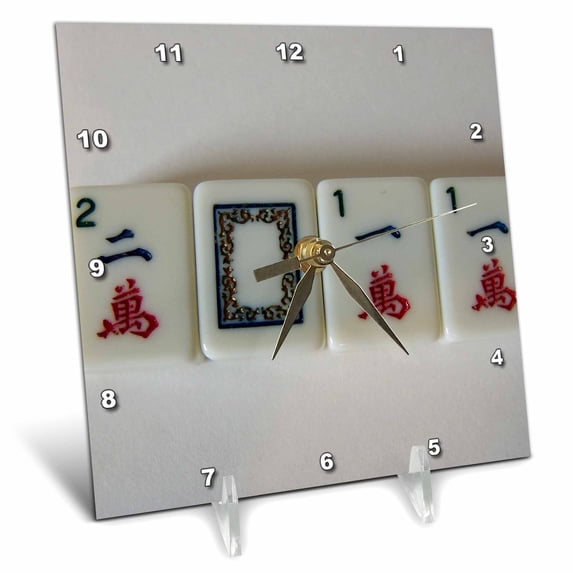 3dRose, 2011 Mah-Jongg, 6x6 Desk Clock