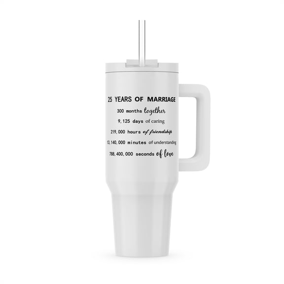 25 Years Of Marriage 25Th Wedding Anniversary In Months Days Hours, 30oz Tumbler