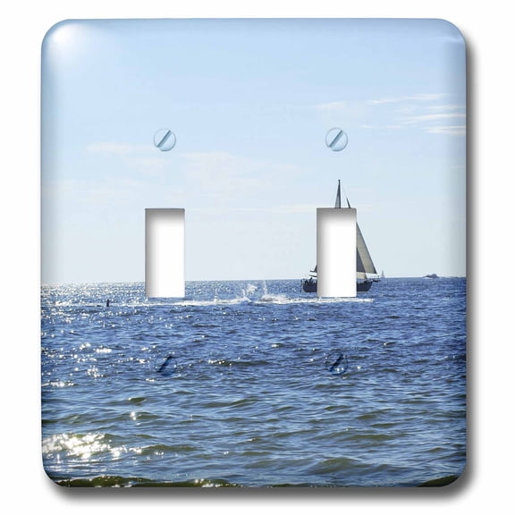 3dRose, 3 Sails On Sparkly Seas, double toggle switch