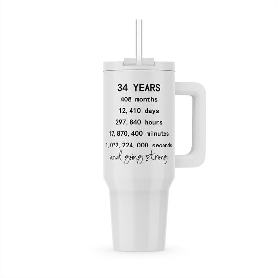 34 Years In Months Days Hours Minutes Seconds Anniversary Going Strong, 40oz Tumbler