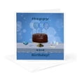 thumbnail image 1 of 3drose, 43rd Birthday Party with Chocolate Cake and Blue Balloons, 1 Greeting Card with Envelope, 1 of 6