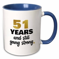 3drose, 51 Year Anniversary Still Going Strong Gift for 51st Wedding Anniversary, 15oz Two-tone Blue Mug