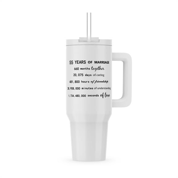 55 Years Of Marriage 55Th Wedding Anniversary In Months Days Hours, 30oz Tumbler