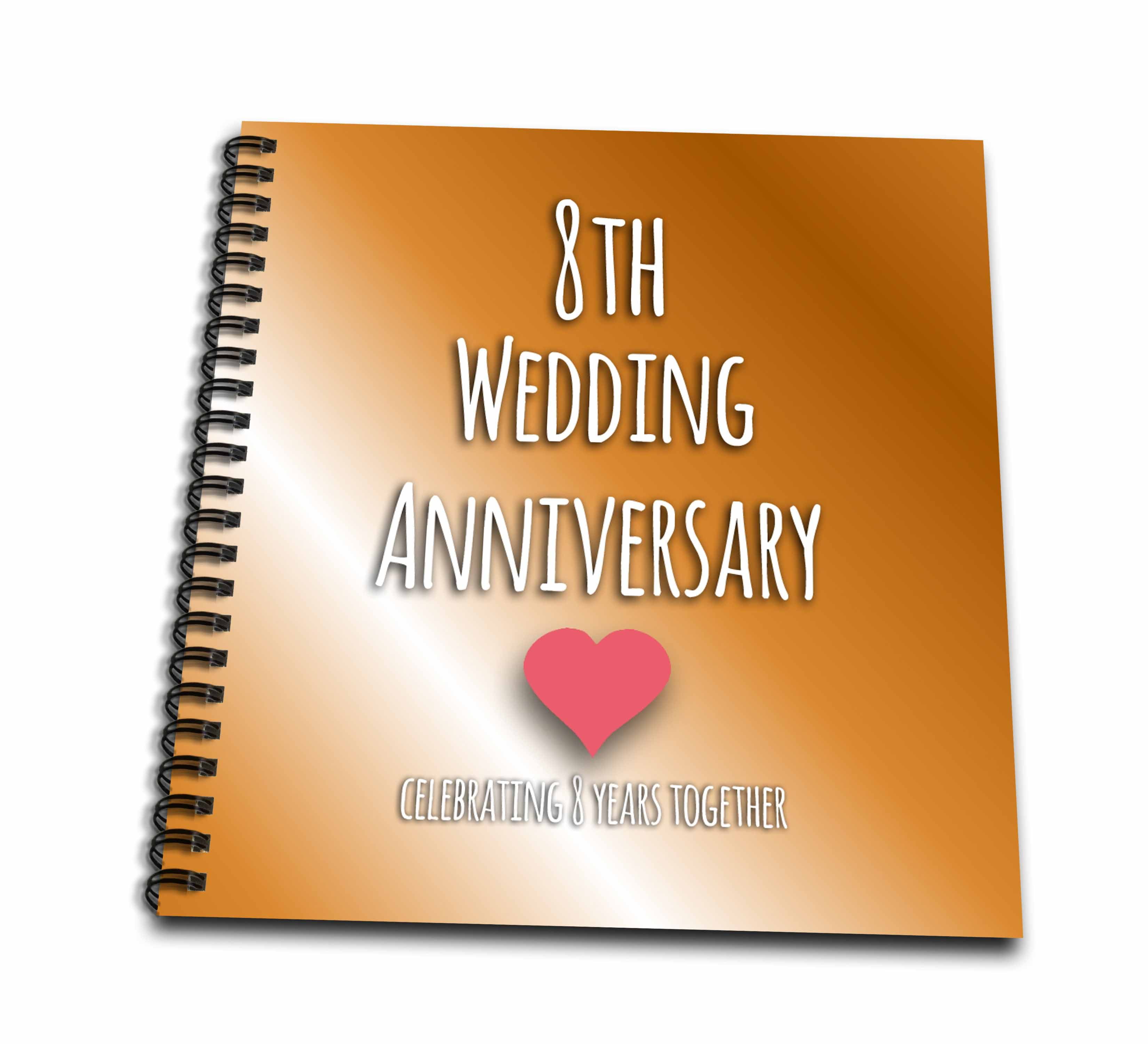 3dRose 8th Wedding Anniversary gift Bronze celebrating 8 years