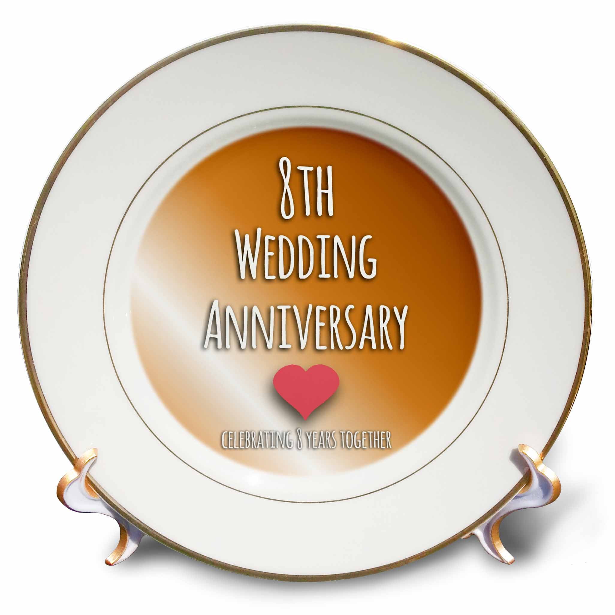 3dRose 8th Wedding Anniversary gift Bronze celebrating 8 years