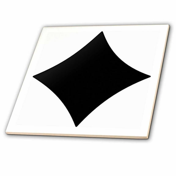 3dRose, A Black Diamond On White, 6 Inch Ceramic Tile
