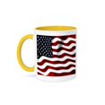 thumbnail image 1 of 3dRose, A Close Up Of A Wavy Patriotic American Flag In Red, White, and Blue, 11oz Two-Tone Yellow Mug, 1 of 3