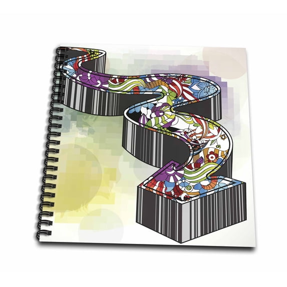 3dRose, A Contemporary Patterned Snaking Arrow, Mini Notepad 4 x 4 inch