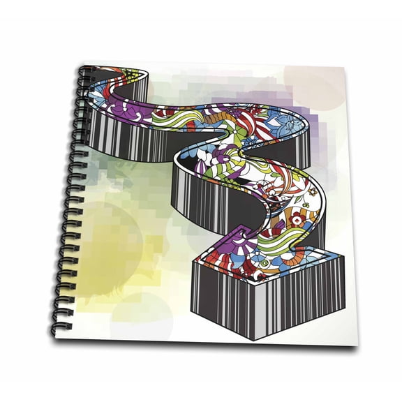 3dRose, A Contemporary Patterned Snaking Arrow, Mini Notepad 4 x 4 inch