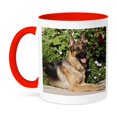 thumbnail image 1 of 3dRose, A German Shepherd dog by greenery - NA02 ZMU0150 - Zandria Muench Beraldo, 11oz Two-Tone Red Mug, 1 of 7