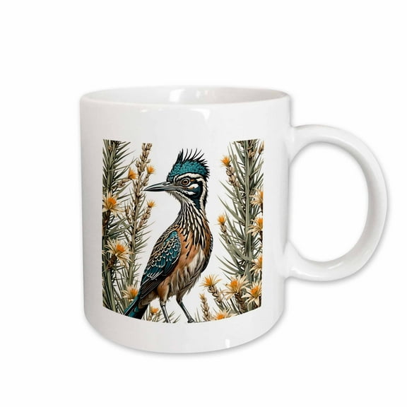 3drose, a Greater Roadrunner Surrounded by Yucca Flower New Mexico State, 11oz Mug