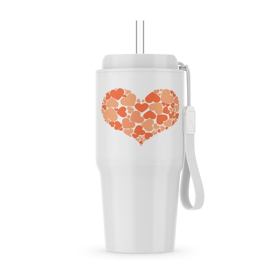 A Heart Full Of Peach Colored Hearts, 20oz Tumbler