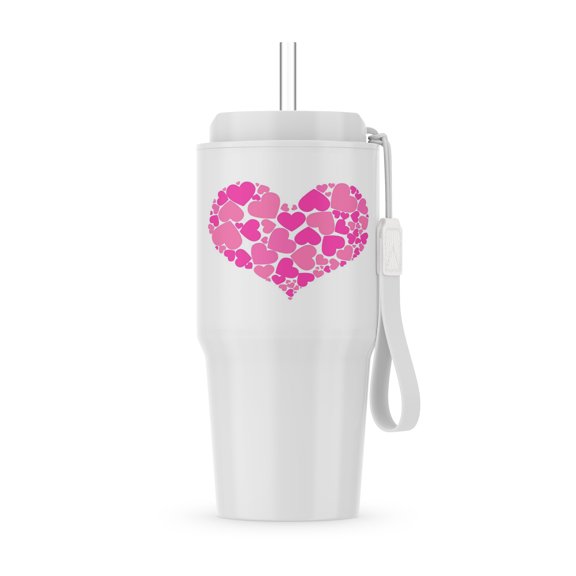 A Heart Of Hearts Romantic Design Pastel Pink Shades, 20oz Tumbler