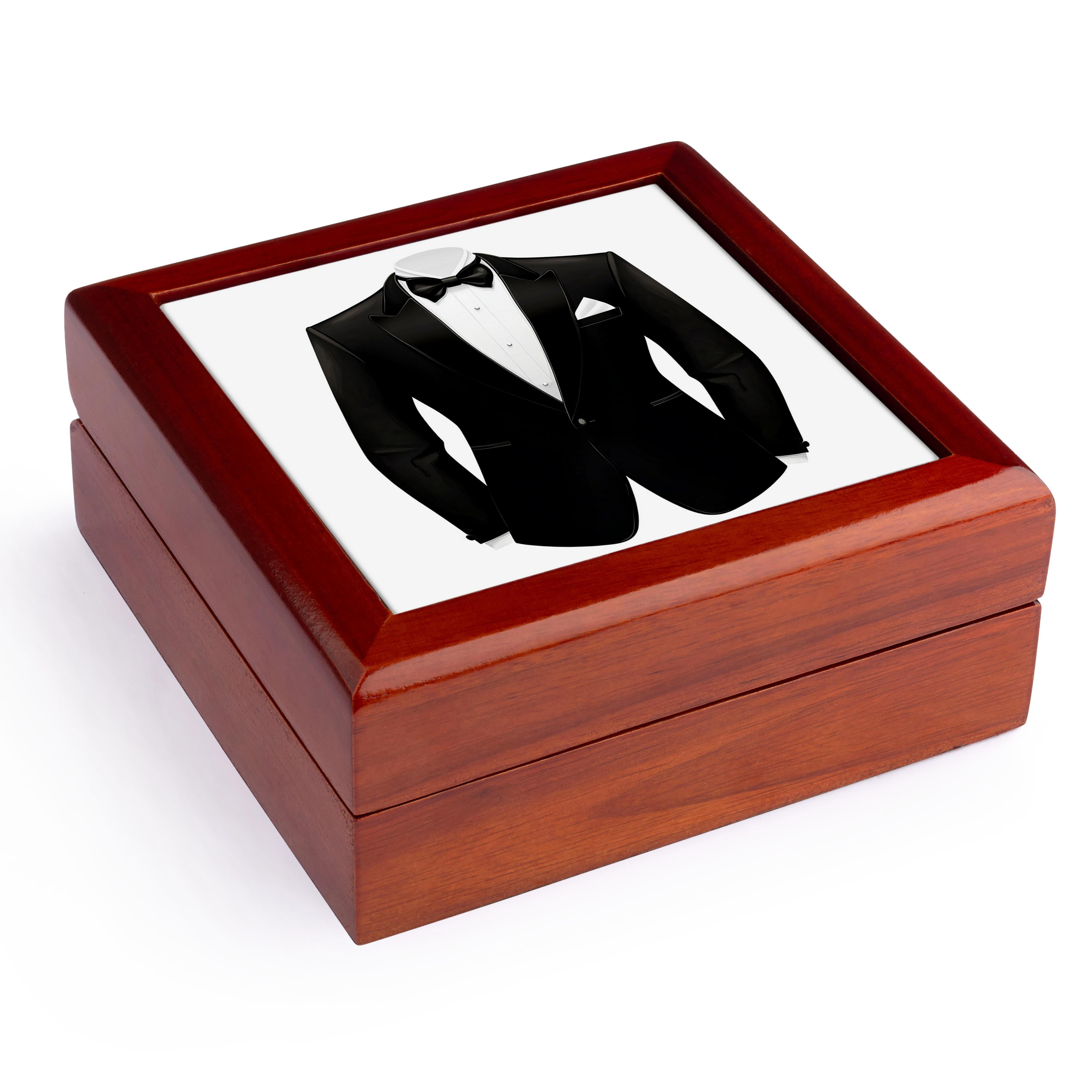 3dRose, A Mans Black and White Tuxedo Suit Jacket, Jewelry Box 5.5x5.5 ...