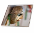 thumbnail image 1 of 3dRose, A Metal Masquerade Face Mask Hanging on a Wall Shot From The Side Hanging Outside, 6 Inch Ceramic Tile, 1 of 1