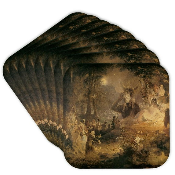 3drose, a Midsummer Nights Dream John Lamb 1834 Fairy Painting, Set of 8 Coasters - Soft