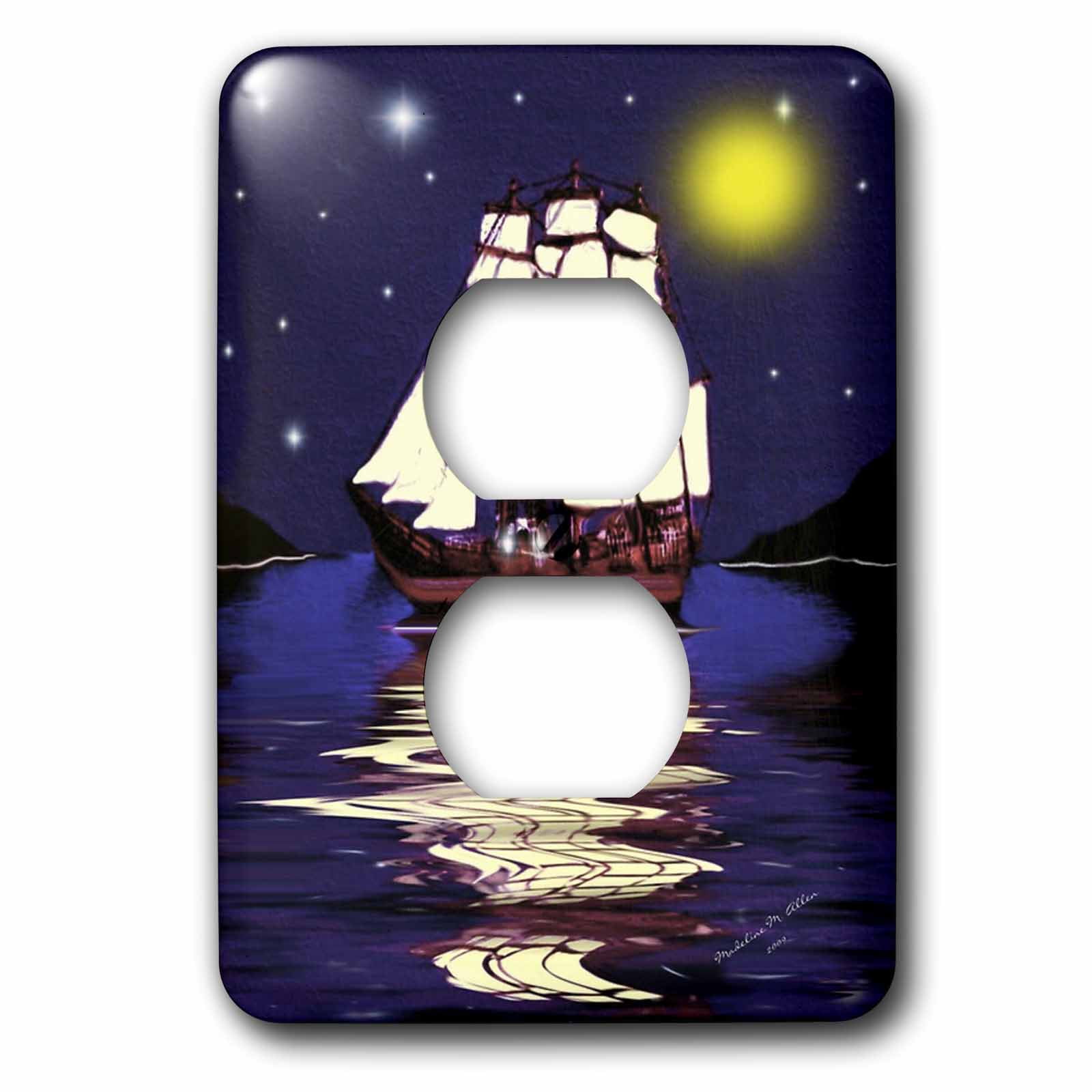 3dRose, A Nautical Dream - SmudgeArt Ship Art, 2 plug outlet cover