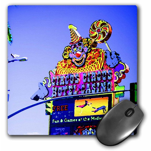 3dRose, A Painted-look Circus sign in Las Vegas, Nevada on The strip, MousePad