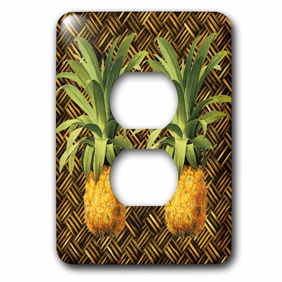 3dRose, A Pair of Juicy Tropical Pineapples Botanical Illustration, 2 plug outlet cover