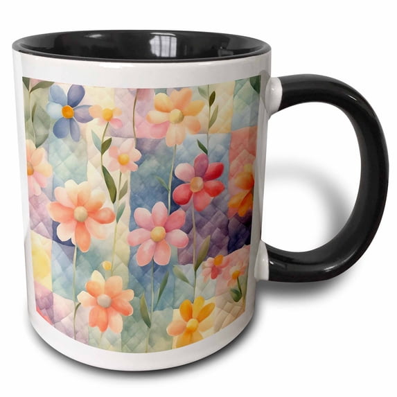 3drose, a Partridge in a Pear Tree on White Background Artsy Design, 11oz Two-tone Black Mug