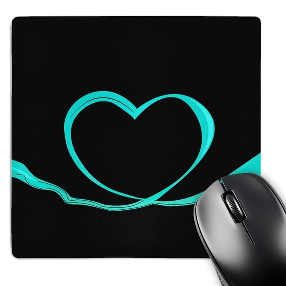 3dRose, A Pretty Turquoise Swath Of Fabric Shaped Into A Heart, MousePad