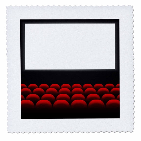 3dRose, A Red and Black Theater Room Design, 12x12 inch quilt square