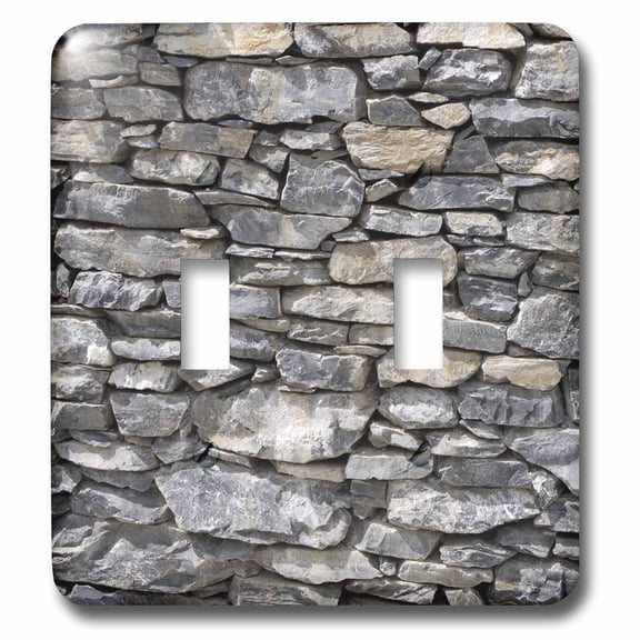 3dRose, A Rustic Gray Stone Wall With an Antique Look, double toggle switch