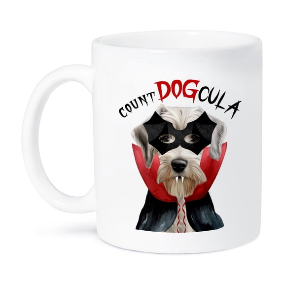 3dRose, A Sealyham Terrier dog in a vampire costume for treats on Halloween., 11oz Mug