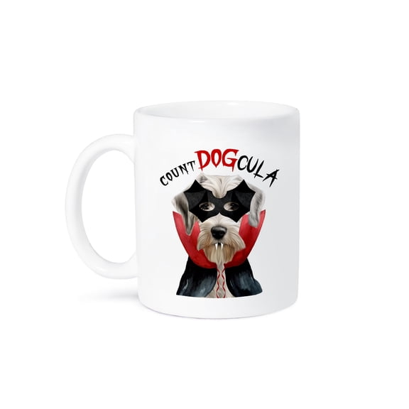 3dRose, A Sealyham Terrier dog in a vampire costume for treats on Halloween., 15oz Mug