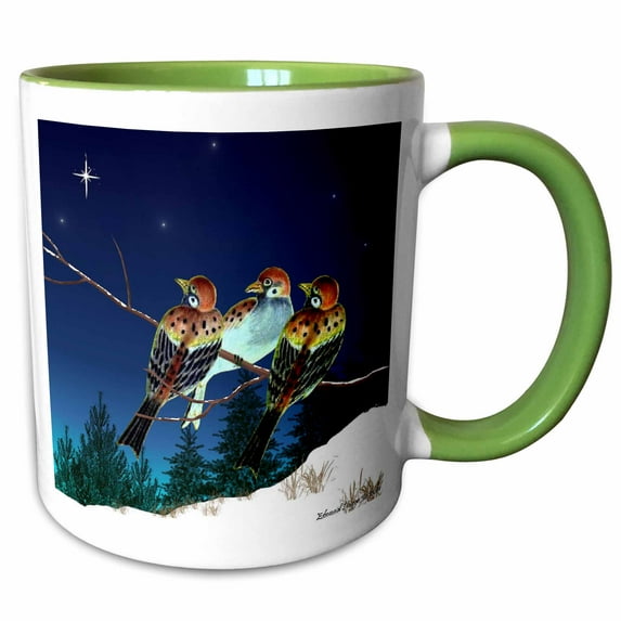 3drose, a Star Is Born, 11oz Two-tone Green Mug