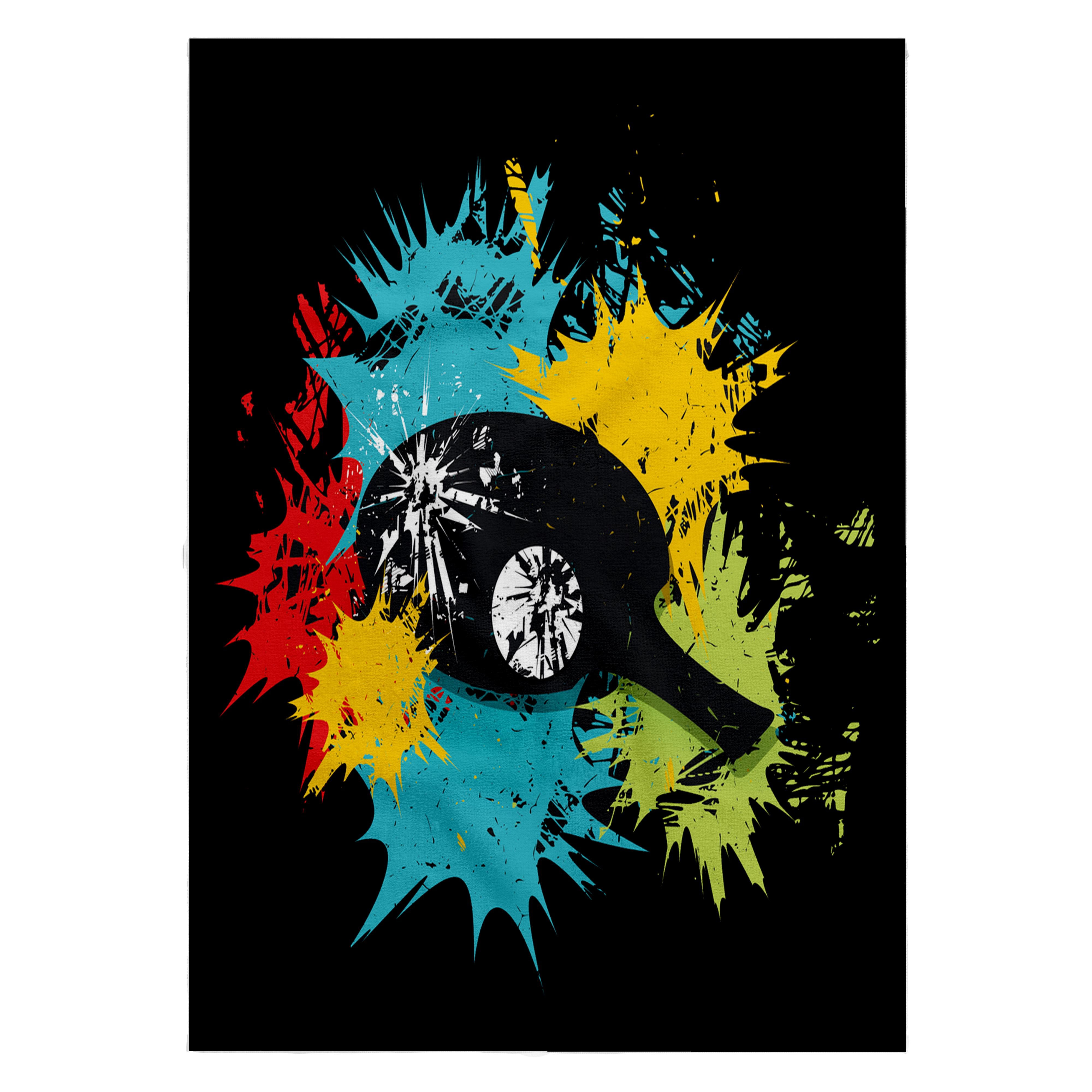 3dRose, A Trendy Table Tennis Paddle in a Splash of Colors, 22x30 Bath Hand Pool Towel