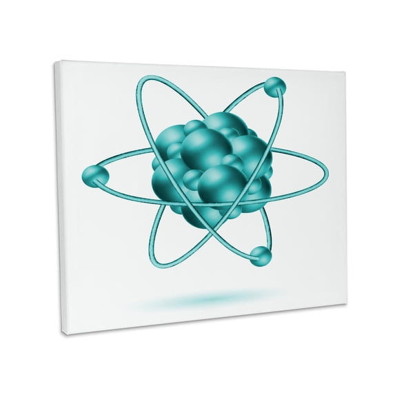 3dRose, A Turquoise Atom Illustration, Museum Grade Canvas Wrap 10x8
