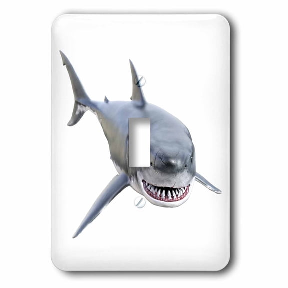3dRose, A White Shark Swimming to the Front, single toggle switch