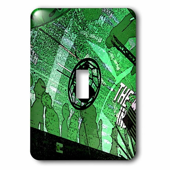3dRose, A bunch of people in dark shadows on green lights, single toggle switch