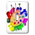 thumbnail image 1 of 3dRose, A fun and colorful art art palette and brushes for any artist., single toggle switch, 1 of 1