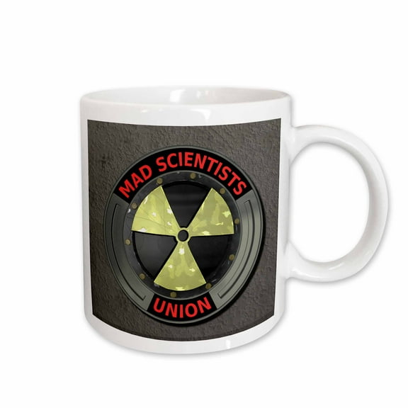 3drose, a Funny Geek Mad Scientist Union Logo Radioactive Symbol., 11oz Mug
