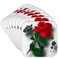 thumbnail image 1 of 3dRose, A long stemmed red rose with dew a grunge tribal background and shadows simply stunning, Set of 8 Coasters - Soft, 1 of 7