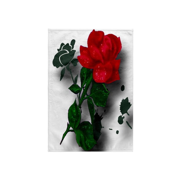 3dRose, A long stemmed red rose with dew a grunge tribal background and shadows simply stunning, 22x30 Bath Hand Pool Towel
