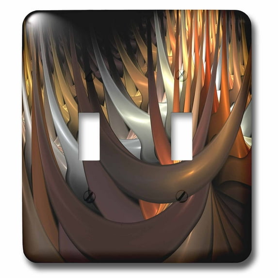 3dRose, A modern brown spike abstract fractal, double toggle switch