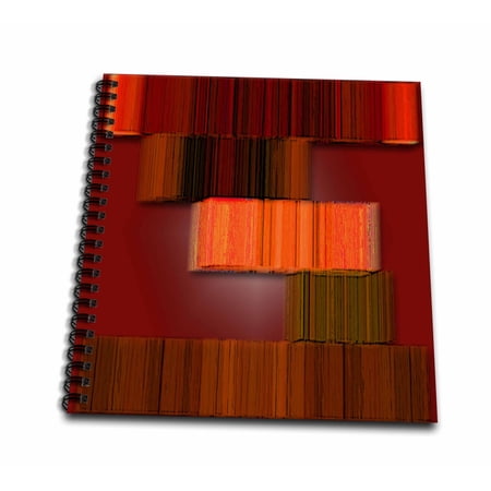 3dRose, A rust red with brown modern looking picture using 3D Plane, Mini Notepad 4 x 4 inch