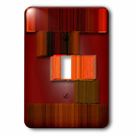 3dRose, A rust red with brown modern looking picture using 3D Plane, single toggle switch