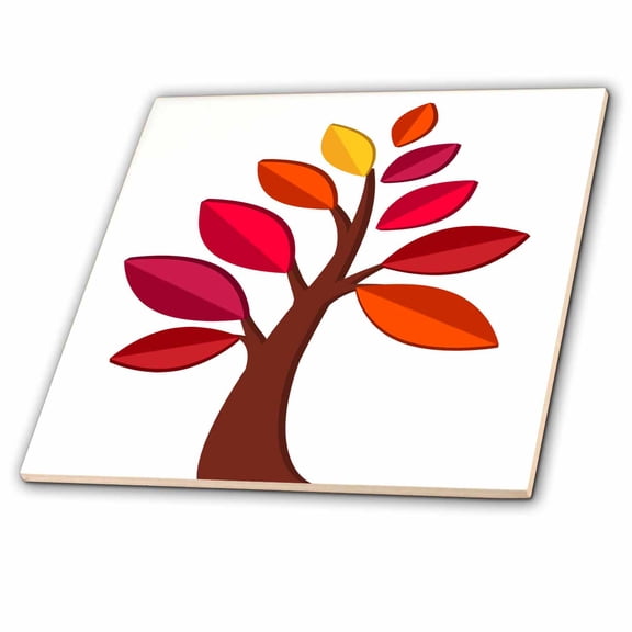 3dRose, A stylistic autumn tree , 8 Inch Ceramic Tile