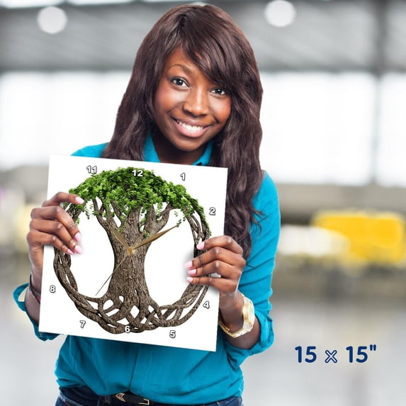 3dRose, A tree of life symbol, a popular Irish and Celtic symbol., 15x15 Wall Clock