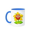 thumbnail image 1 of 3dRose, A very happy Sunflower smiling at the world and you, 15oz Two-Tone Blue Mug, 1 of 3