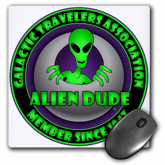 3dRose, ALIENS AND UFOS alien dude 1 on transparent, MousePad