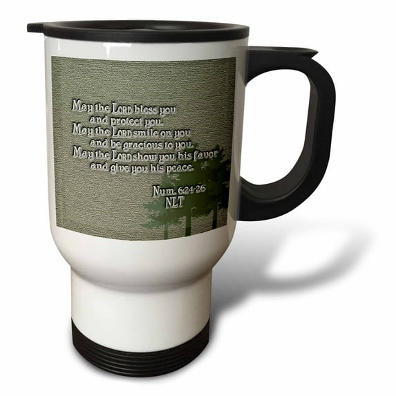 3dRose, Aaron’s Blessing Numbers 624 26 Bible verse, 14oz Stainless Steel Travel Mug