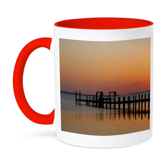 3dRose, Abelmarle Sound at Kitty Hawk, North Carolina - US34 DFR0002 - David R. Frazier, 11oz Two-Tone Red Mug