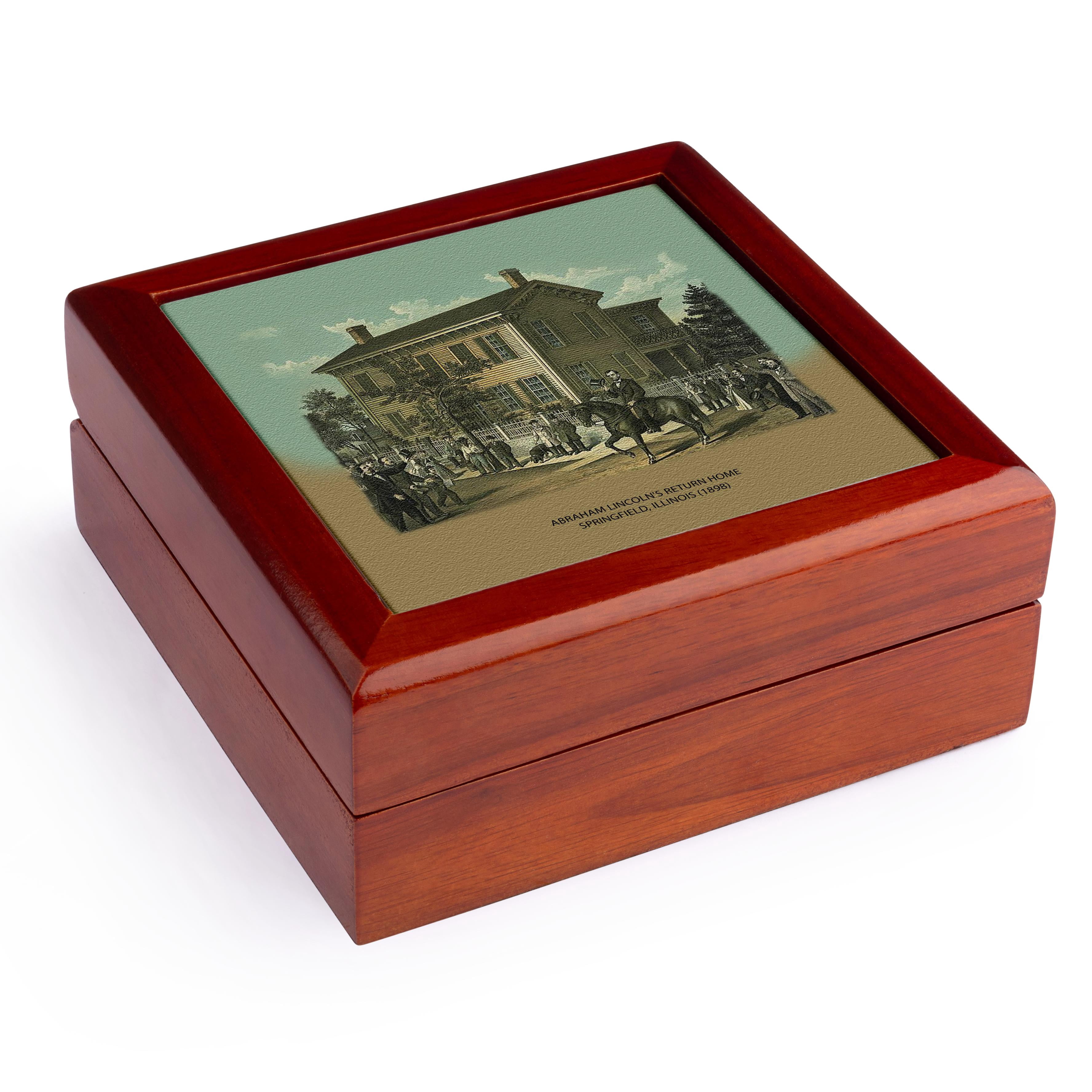 3dRose, Abraham Lincolns Return Home Springfield, Illinois (1898), Jewelry Box 5.5x5.5 inch with 4 inch tile