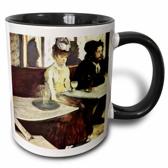 3drose, Absinthe by Edgar Degas, 11oz Two-tone Black Mug